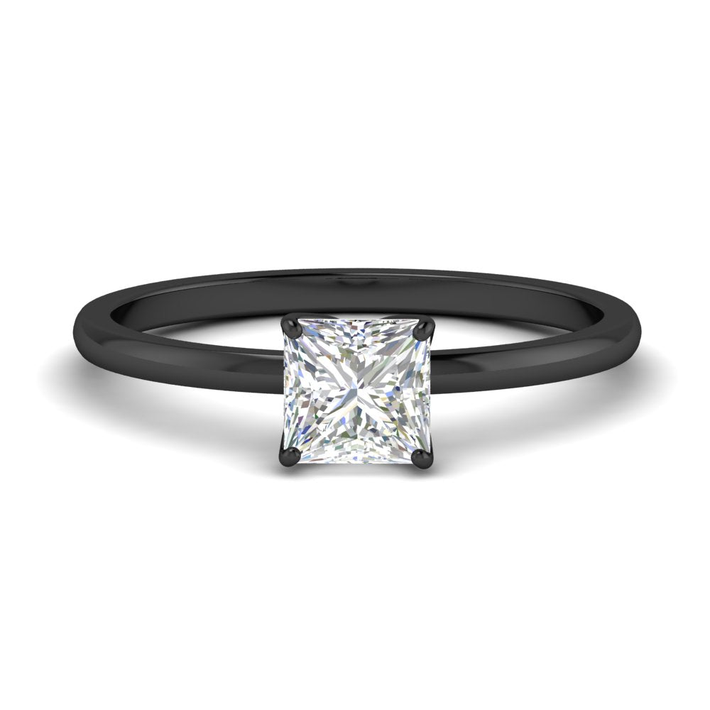 Princess Cut Tulip Solitaire Engagement Ring