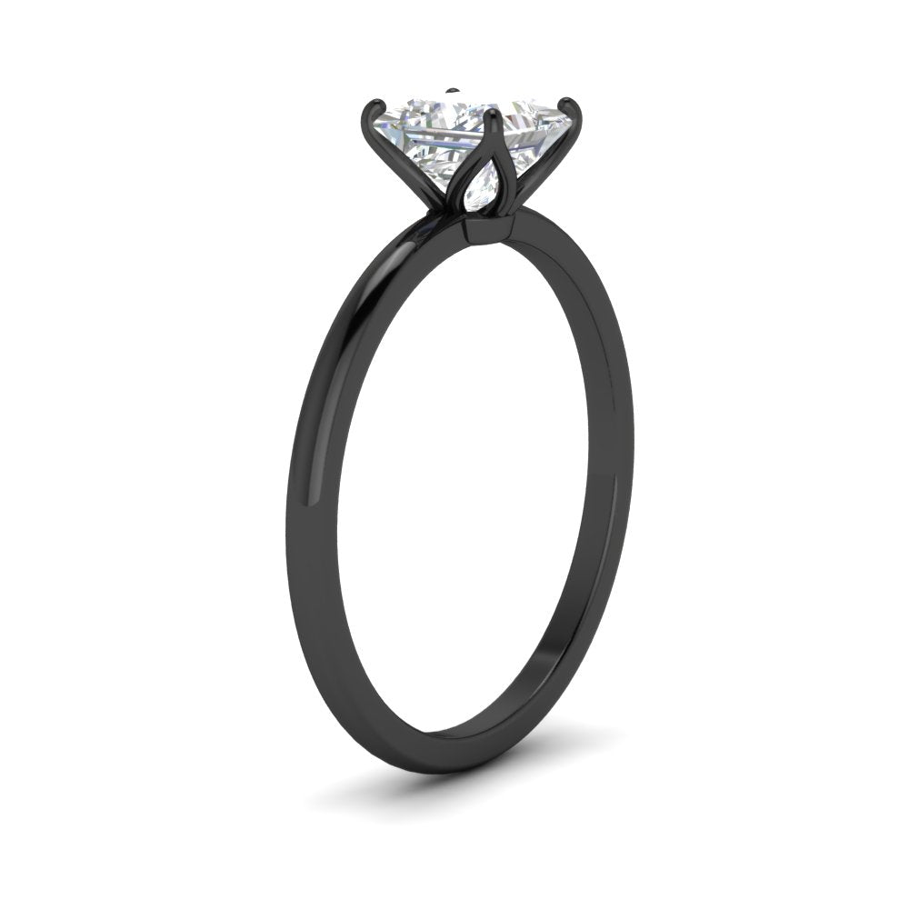 Princess Cut Tulip Solitaire Engagement Ring