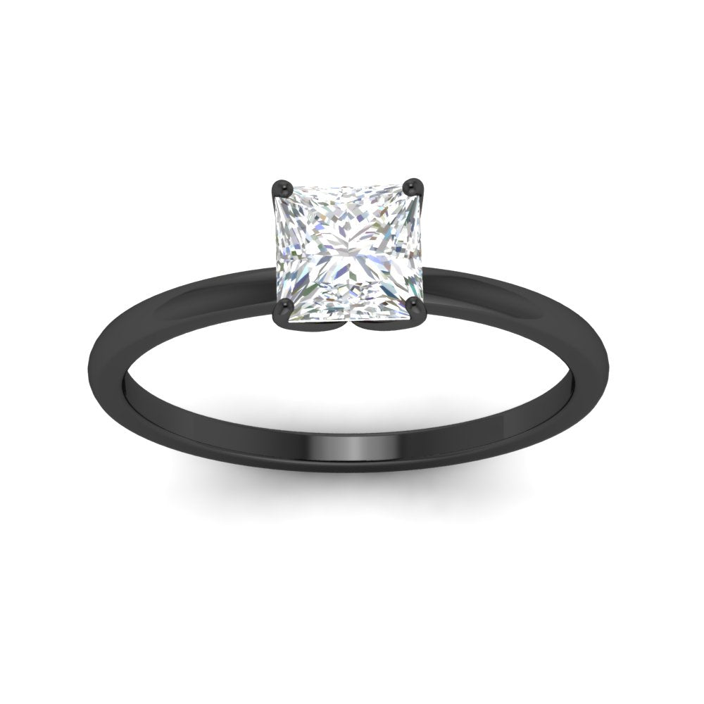 Princess Cut Tulip Solitaire Engagement Ring