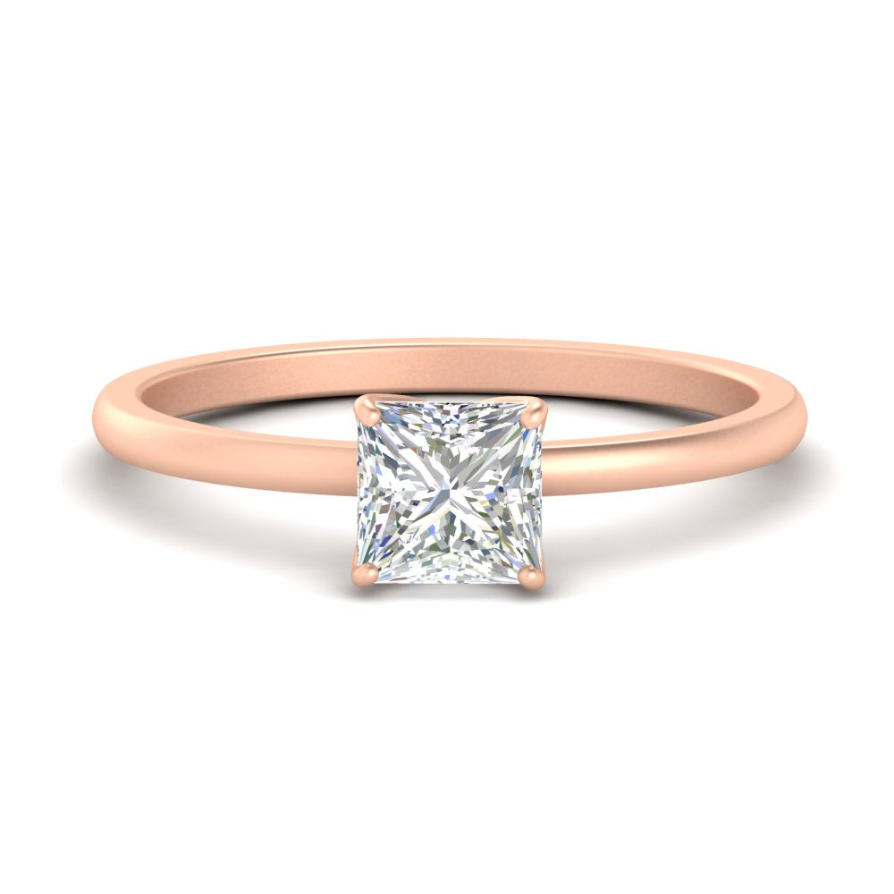 Princess Cut Tulip Solitaire Engagement Ring