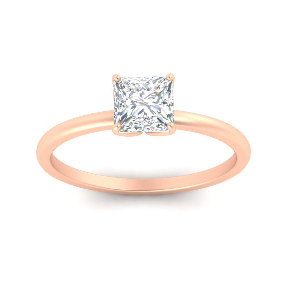 Princess Cut Tulip Solitaire Engagement Ring