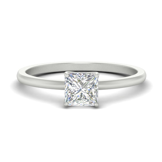 Princess Cut Tulip Solitaire Engagement Ring