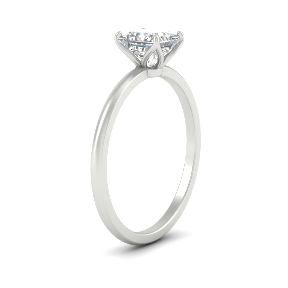 Princess Cut Tulip Solitaire Engagement Ring