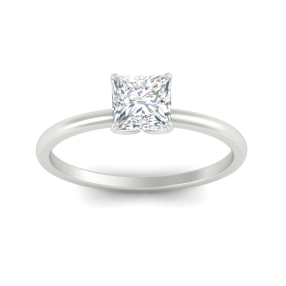 Princess Cut Tulip Solitaire Engagement Ring