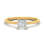 Load image into Gallery viewer, Princess Cut Tulip Solitaire Engagement Ring
