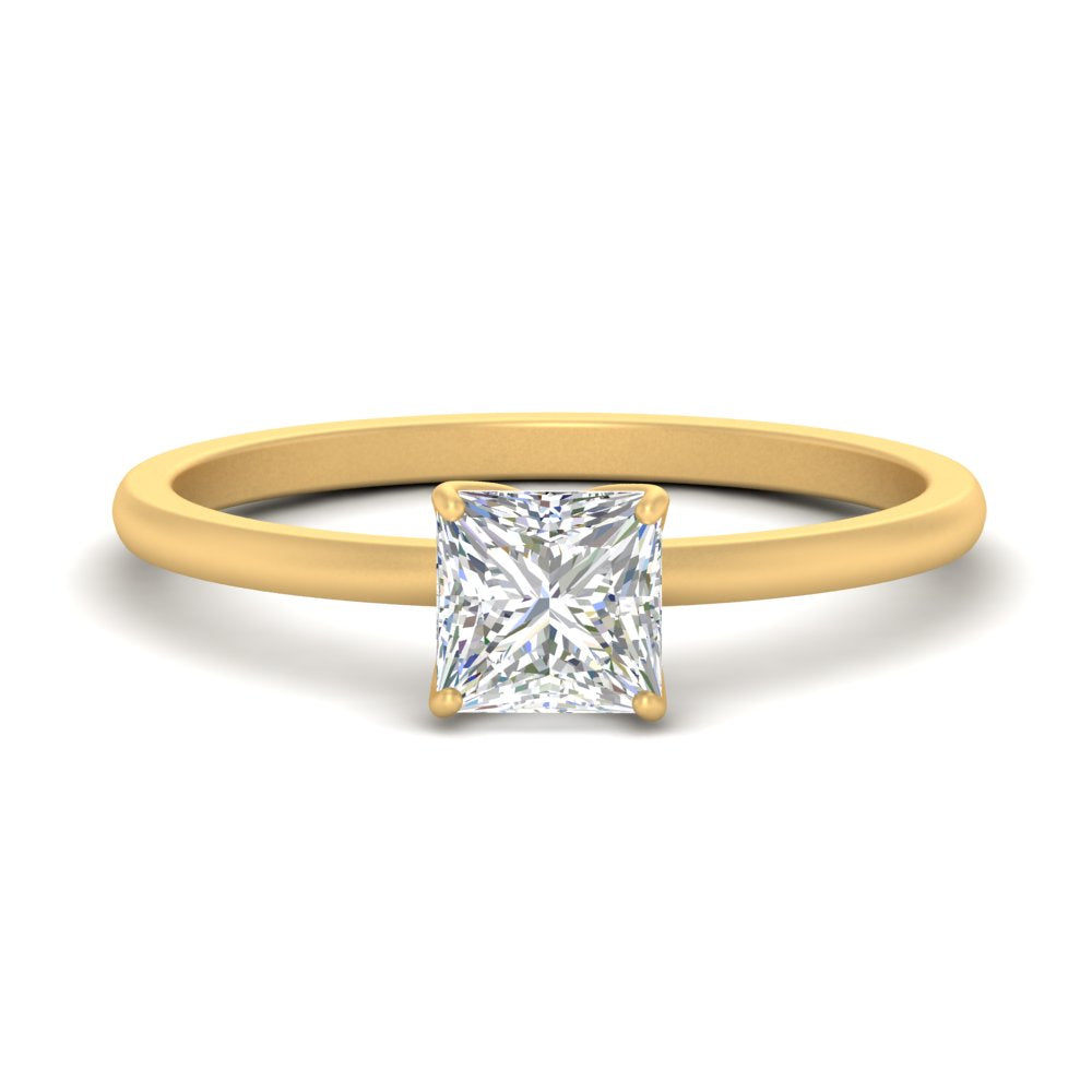 Princess Cut Tulip Solitaire Engagement Ring