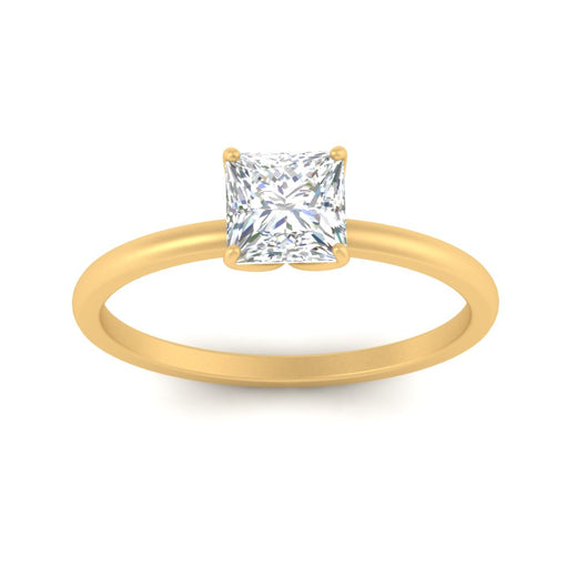 Princess Cut Tulip Solitaire Engagement Ring