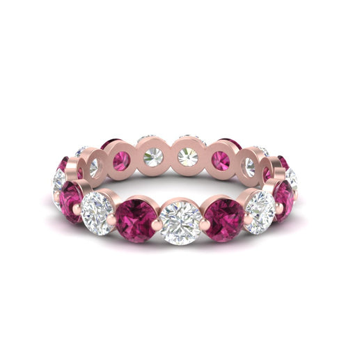 Women's 3 Ct Round Cut Common Prong Eternity Ring
