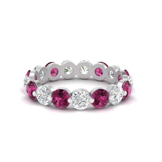 Women's 3 Ct Round Cut Common Prong Eternity Ring