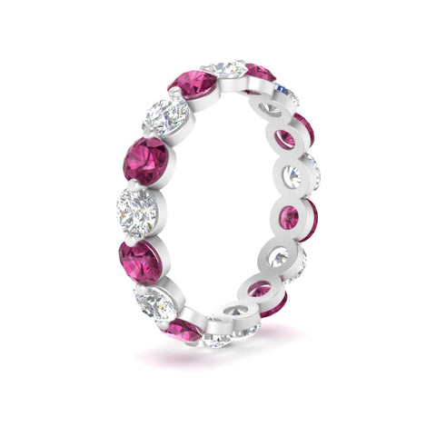 Women's 3 Ct Round Cut Common Prong Eternity Ring