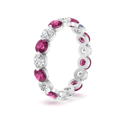 Women's 3 Ct Round Cut Common Prong Eternity Ring
