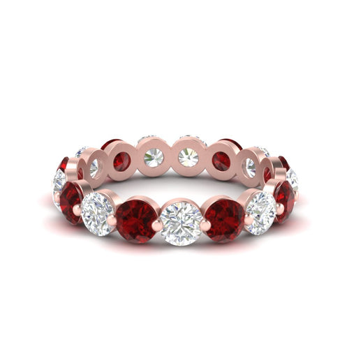 Women's 3 Ct Round Cut Common Prong Eternity Ring