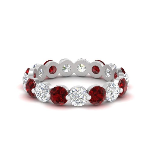 Women's 3 Ct Round Cut Common Prong Eternity Ring
