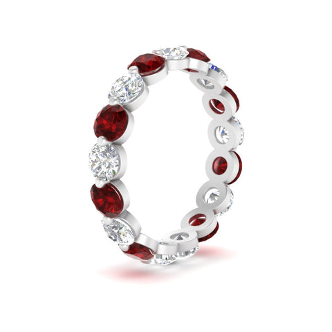 Women's 3 Ct Round Cut Common Prong Eternity Ring