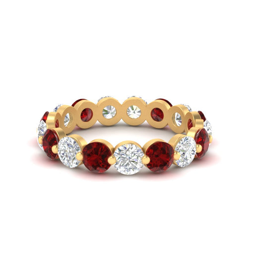 Women's 3 Ct Round Cut Common Prong Eternity Ring