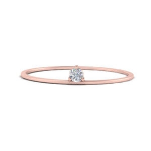 Prong Set Round Thin Stacking Ring