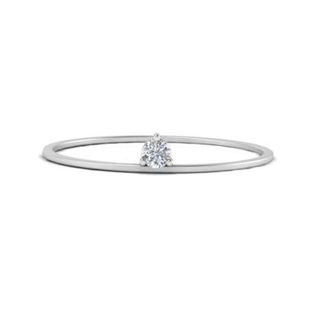 Prong Set Round Thin Stacking Ring