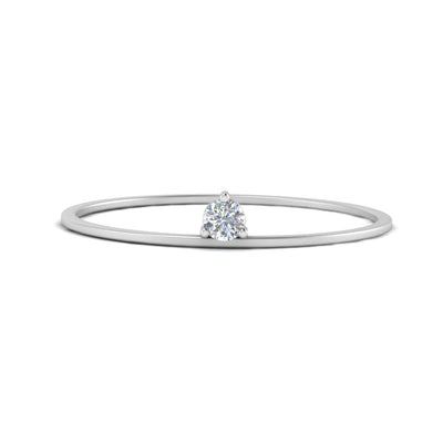 Prong Set Round Thin Stacking Ring