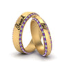 Load image into Gallery viewer, purple-topaz-his-and-hers-personalized-matching-band-in-yellow-gold-FD-9004MBGVITO-NL-YG-EG.jpg