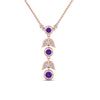 Load image into Gallery viewer, purple-topaz-petal-diamond-drop-necklace-in-FDPD8598GVITOANGLE2-NL-RG