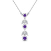 Load image into Gallery viewer, purple-topaz-petal-diamond-drop-necklace-in-FDPD8598GVITOANGLE2-NL-WG