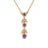 Load image into Gallery viewer, purple-topaz-petal-diamond-drop-necklace-in-FDPD8598GVITOANGLE2-NL-YG