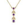 Load image into Gallery viewer, purple-topaz-petal-diamond-drop-necklace-in-FDPD8598GVITOANGLE2-NL-YG
