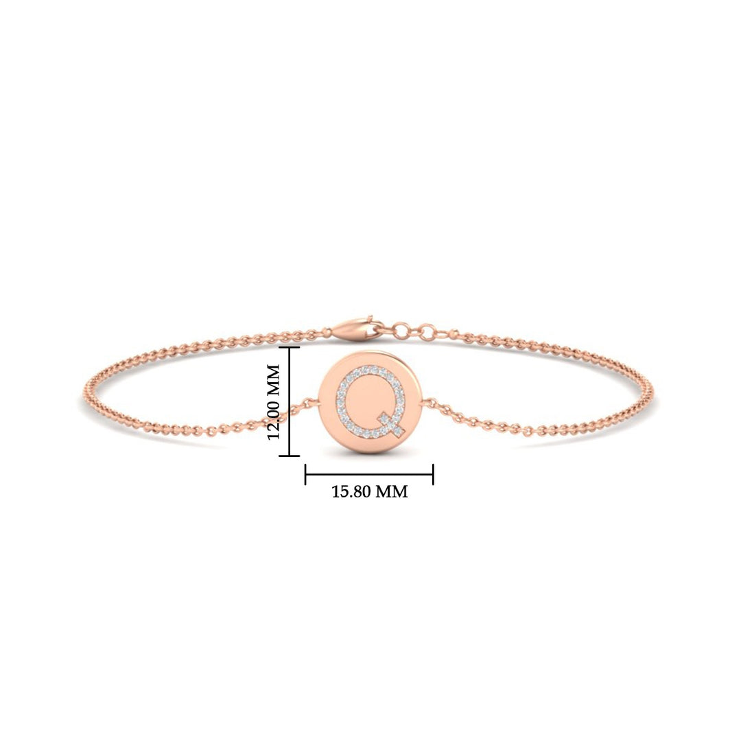Alphabet disc diamond bracelet