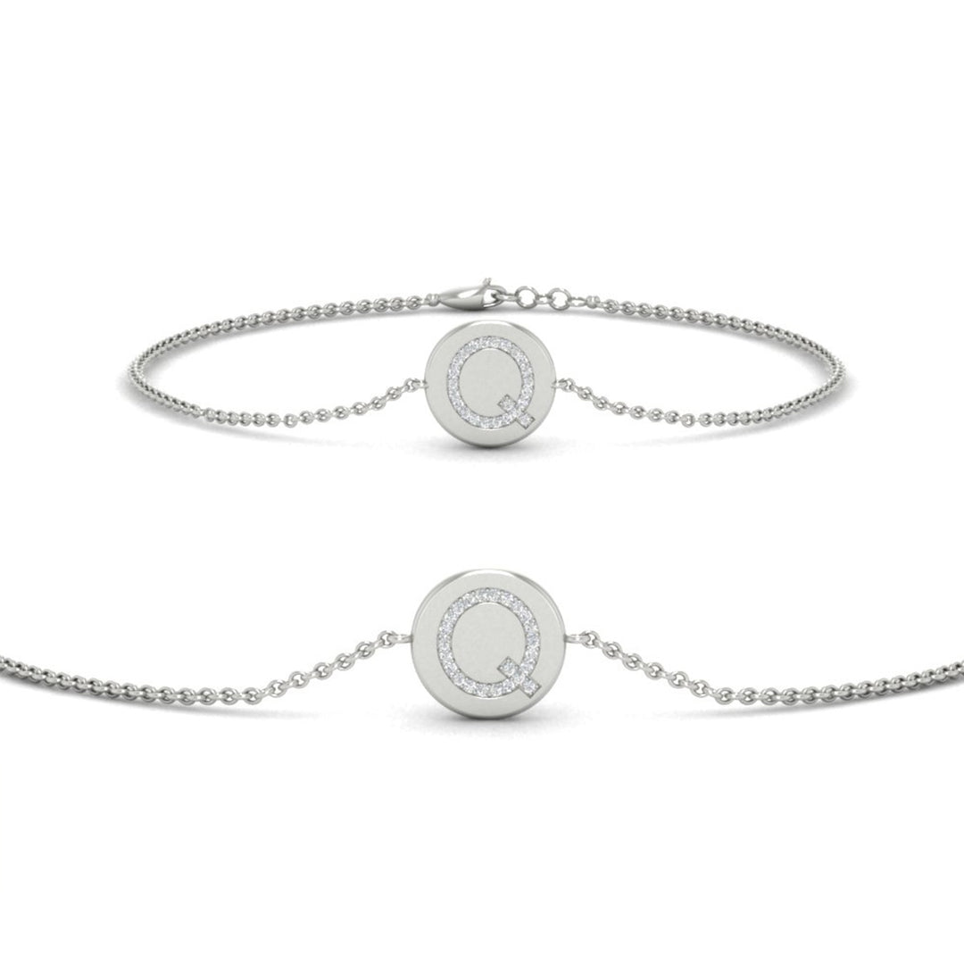 Alphabet disc diamond bracelet