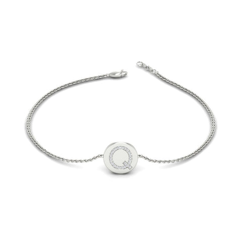 Alphabet disc diamond bracelet