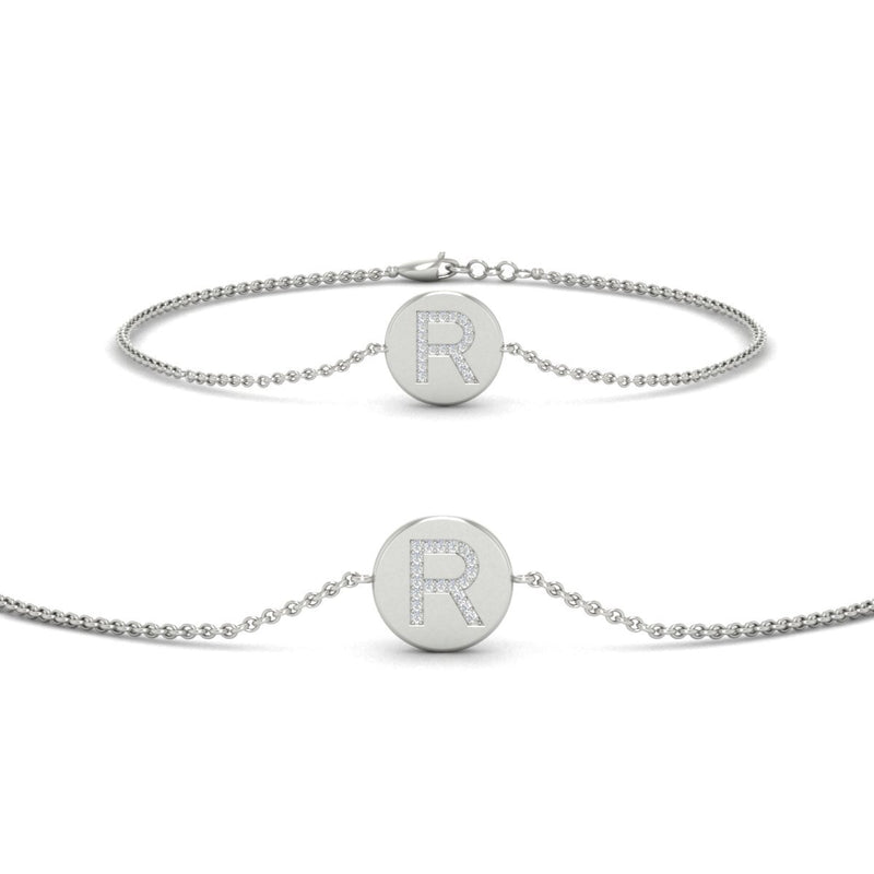 Alphabet disc diamond bracelet