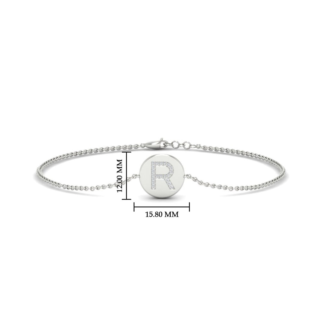 Alphabet disc diamond bracelet