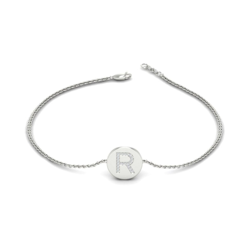 Alphabet disc diamond bracelet