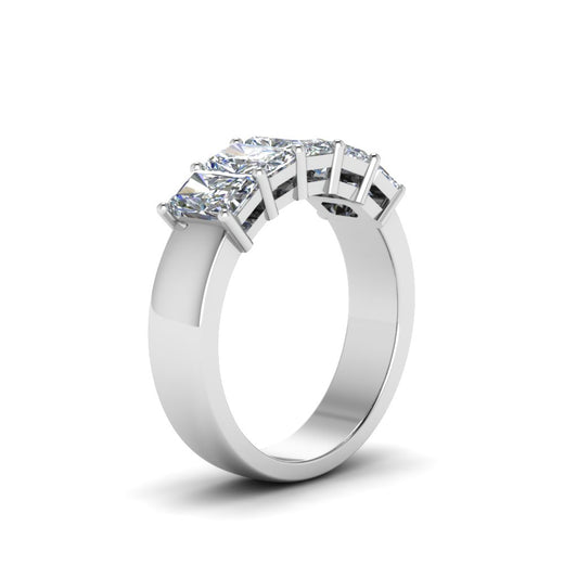 Radiant Cut 5 Stone Anniversary Band 1 Carat – Fascinating Diamonds