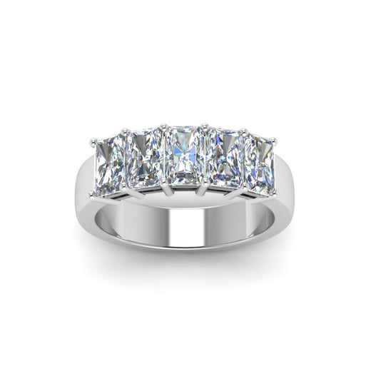 Radiant Cut 5 Stone Anniversary Band 1 Carat – Fascinating Diamonds