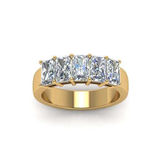 Radiant Cut 5 Stone Anniversary Band 1 Carat – Fascinating Diamonds