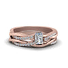 Load image into Gallery viewer, radiant-cut-Infinity-twist-diamond-matching-bridal-set-in-14K-rose-gold-FD8253RA-NL-RG