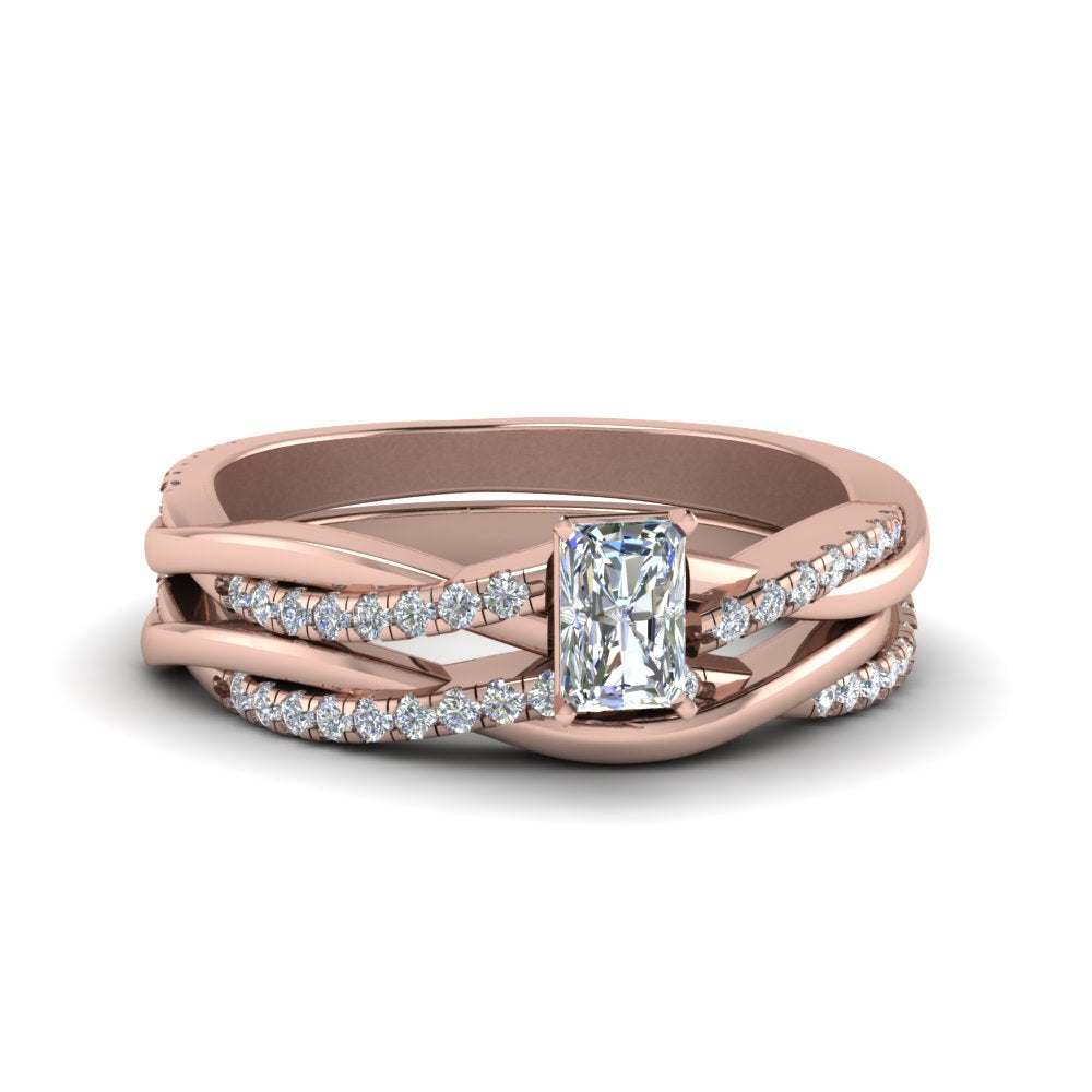 radiant-cut-Infinity-twist-diamond-matching-bridal-set-in-14K-rose-gold-FD8253RA-NL-RG