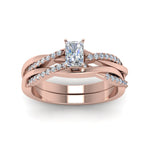 Load image into Gallery viewer, radiant-cut-Infinity-twist-diamond-matching-bridal-set-in-14K-rose-gold-FD8253RA-NL-RG
