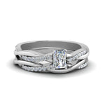 Load image into Gallery viewer, radiant-cut-Infinity-twist-diamond-matching-bridal-set-in-950-Platinum-FD8253RA-NL-WG
