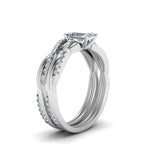 Load image into Gallery viewer, radiant-cut-Infinity-twist-diamond-matching-bridal-set-in-14K-white-gold-FD8253RA-NL-WG
