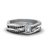 Load image into Gallery viewer, radiant-cut-Infinity-twist-matching-bridal-set-with-black-diamond-in-14K-white-gold-FD8253RAGBLACK-NL-WG