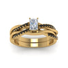 Load image into Gallery viewer, radiant-cut-Infinity-twist-matching-bridal-set-with-black-diamond-in-14K-yellow-gold-FD8253RAGBLACK-NL-YG
