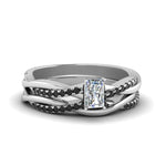 Load image into Gallery viewer, radiant-cut-Infinity-twist-matching-bridal-set-with-black-diamond-in-950-Platinum-FD8253RAGBLACK-NL-WG

