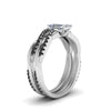 Load image into Gallery viewer, radiant-cut-Infinity-twist-matching-bridal-set-with-black-diamond-in-14K-white-gold-FD8253RAGBLACK-NL-WG