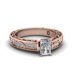 Load image into Gallery viewer, radiant-cut-antique-filigree-diamond-ring-in-14K-rose-gold-FDENS3543RAR-NL-RG
