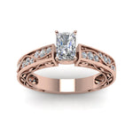 Load image into Gallery viewer, radiant-cut-antique-filigree-diamond-ring-in-14K-rose-gold-FDENS3543RARANGLE5-NL-RG
