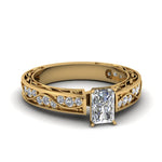 Load image into Gallery viewer, radiant-cut-antique-filigree-diamond-ring-in-14K-yellow-gold-FDENS3543RAR-NL-YG
