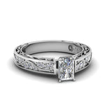 Load image into Gallery viewer, radiant-cut-antique-filigree-diamond-ring-in-950-platinum-FDENS3543RAR-NL-WG
