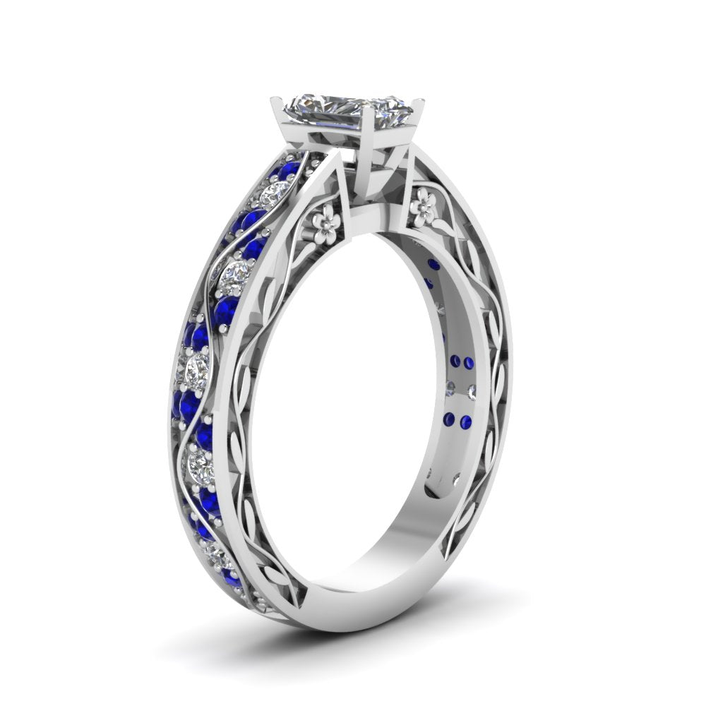 radiant-cut-antique-filigree-diamond-ring-with-blue-sapphire-in-950-platinum-FDENS3543RARGSABLANGLE2-NL-WG